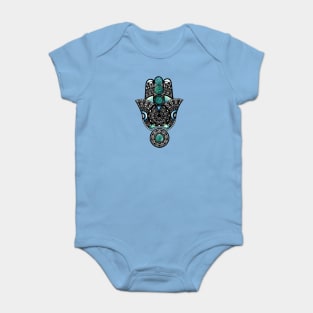 Hamsa blue hand Baby Bodysuit